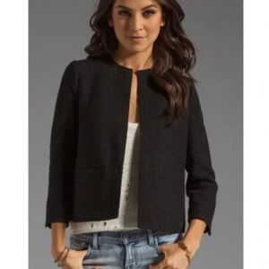 Vince Black Tweed Crop Blazer